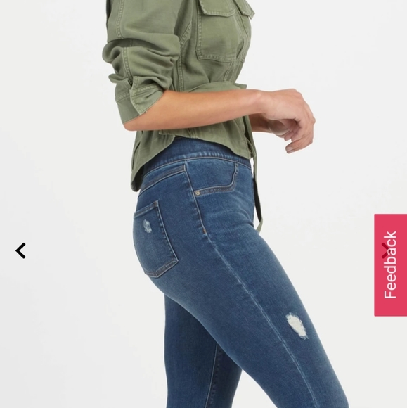 SPANX Pants - NWT Spanks Distrested Denium Leggings, Jeans
